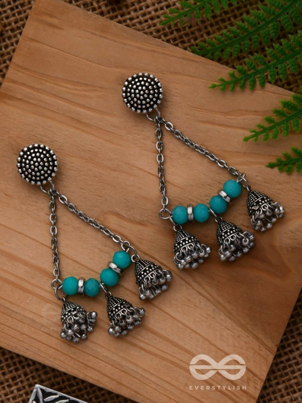 The Sky Marvels - Oxidised And Beaded Earrings