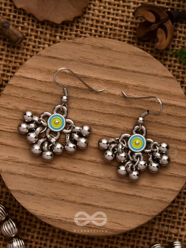 THE BLUEBELL SUNSHINE - OXIDISED EMBELLISHED EARRINGS