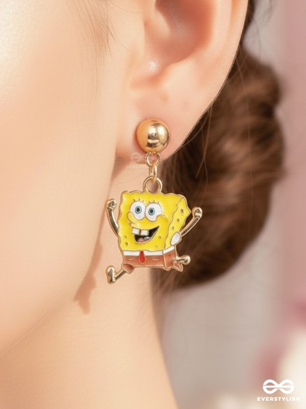 SPONGEBOB SQUAREGEMS - GOLDEN EMBELLISHED EARRINGS
