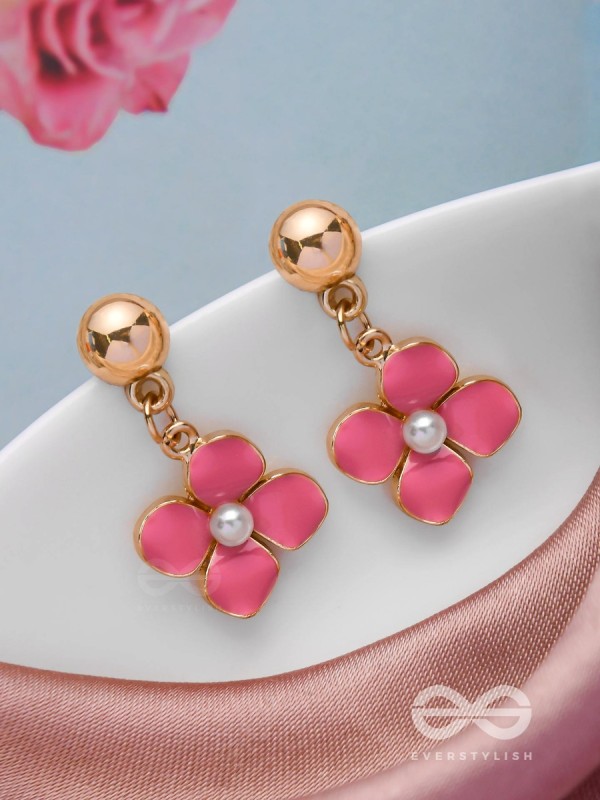 BLOOMLET DELIGHTS - GOLDEN EMBELLISHED EARRINGS