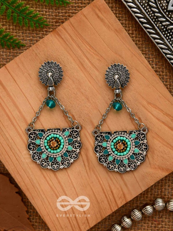 Enchanted Mandalas - Oxidised Beaded Earrings