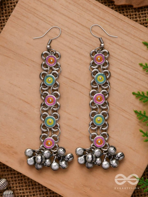 Mystic Treasures - Enamelled Oxidised Earrings