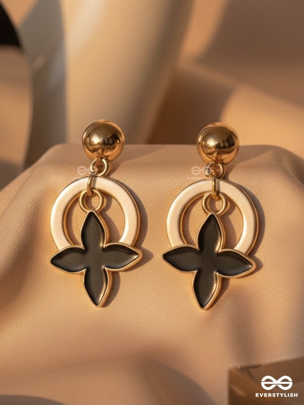 The Strike Stars - Golden And Black Earrings