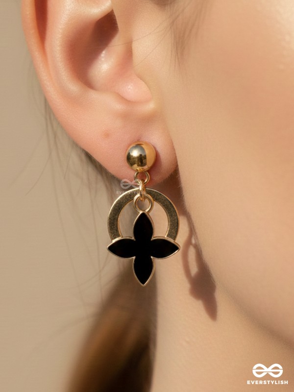 The Strike Stars - Golden And Black Earrings