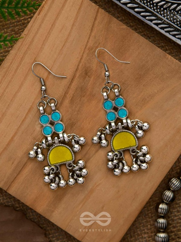 Daybreak Drizzle - Silver Enamelled Earrings