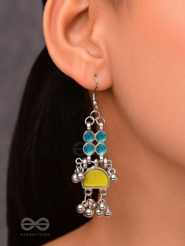 Daybreak Drizzle - Silver Enamelled Earrings