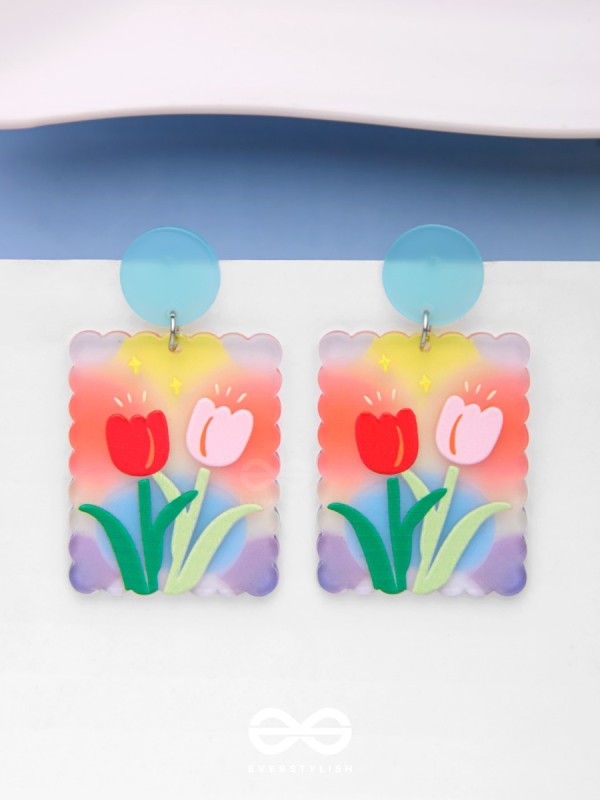 TULIP LOVE AFFAIR - MULTICOLOR ACRYLIC EARRINGS