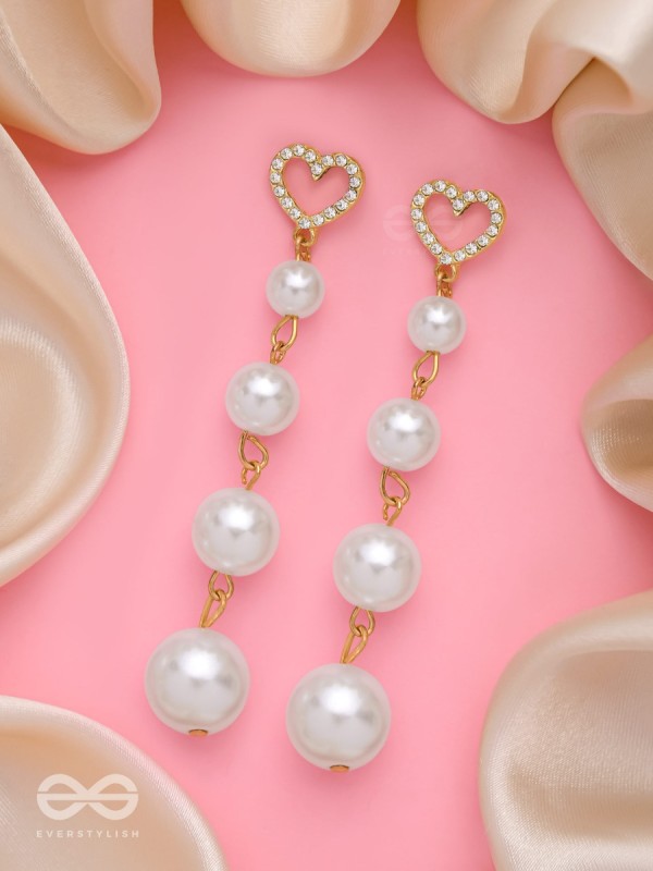 THE DRIPPIN HEARTS - GOLDEN EMBELLISHED EARRINGS