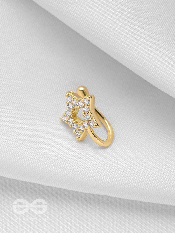 SPARKLIN' STAR - GOLDEN CZ NOSERING