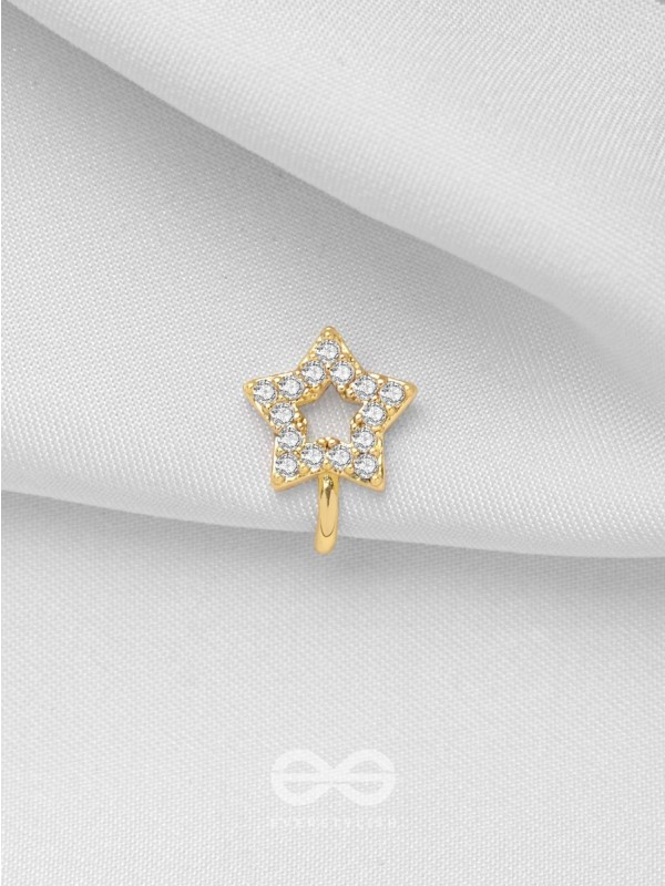 SPARKLIN' STAR - GOLDEN CZ NOSERING