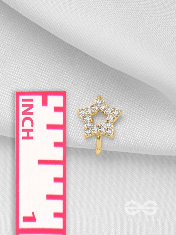 SPARKLIN' STAR - GOLDEN CZ NOSERING