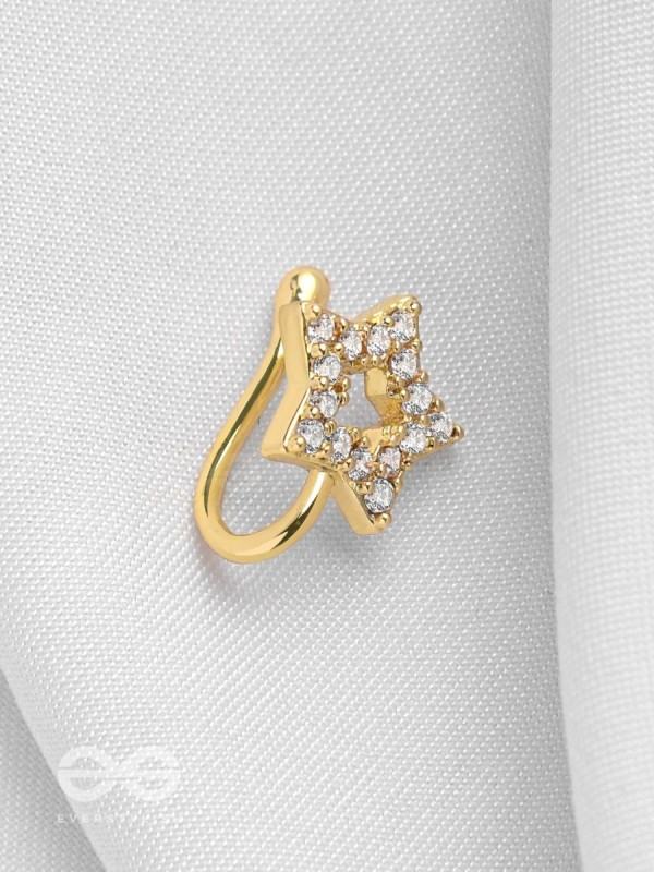 SPARKLIN' STAR - GOLDEN CZ NOSERING