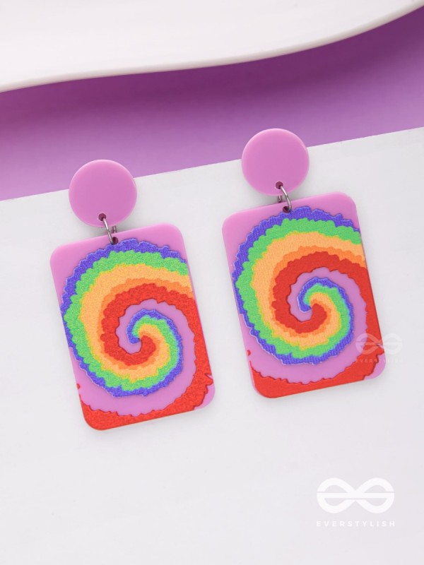 THE CARNIVAL COILS - MULTICOLOR ACRYLIC EARRINGS