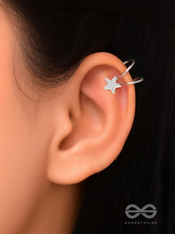 COSMIC STARSHINE  - SILVER EMBELLISHED EARCUFF 