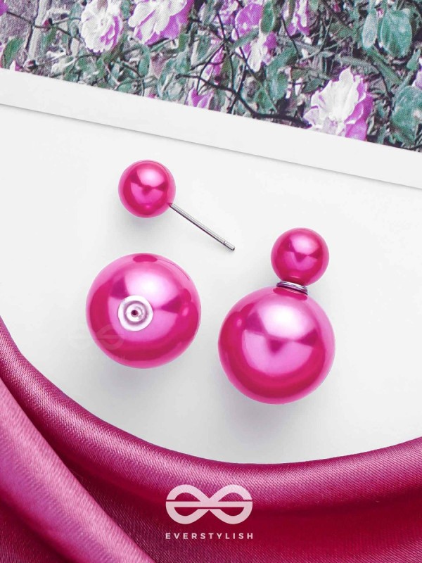 GIGGLES & GLITTERS - PINK PEARLS STUD EARRINGS
