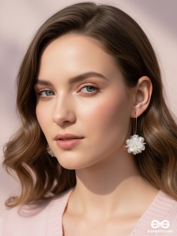 A WINTER ROSE - GOLDEN FLORAL EARRINGS
