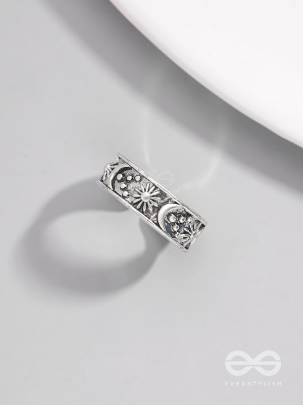 CELESTIAL LEGACY - STATEMENT SILVER RING (ADJUSTABLE)
