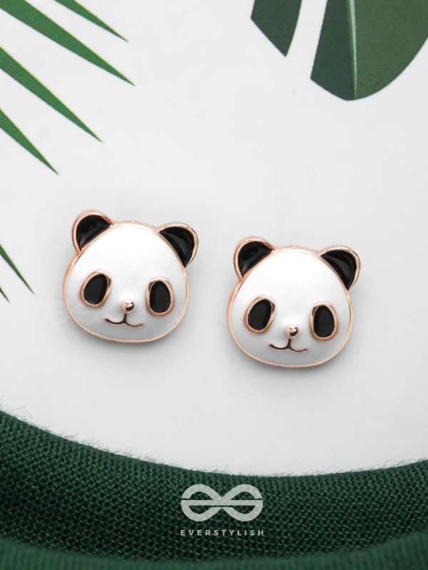 CHEEKY PANDA - GOLDEN EMBELLISHED STUD EARRINGS