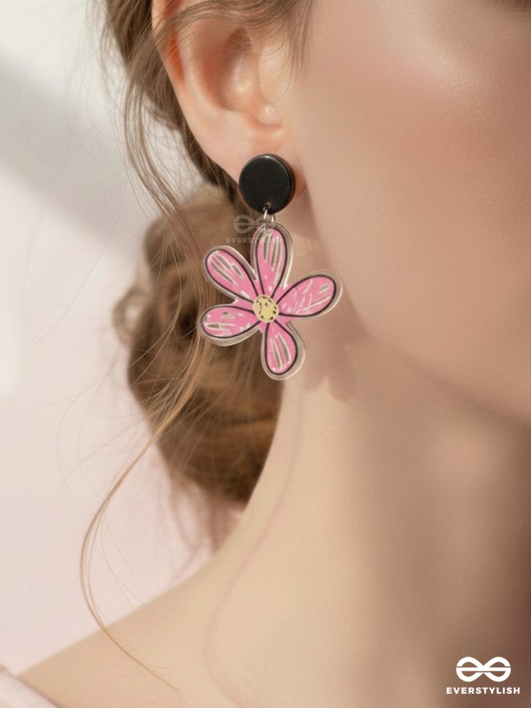 LITTLE ARTIST LILY - CASUAL ACRYLIC EARRINGS (PINK)