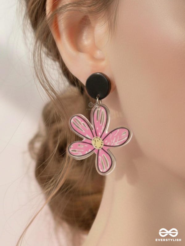 LITTLE ARTIST LILY - CASUAL ACRYLIC EARRINGS (PINK)