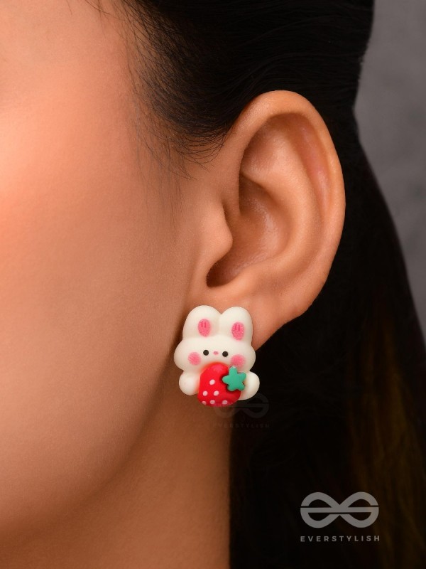 BUNNIES 'N BERRIES - MISMATCHED ACRYLIC EARRINGS