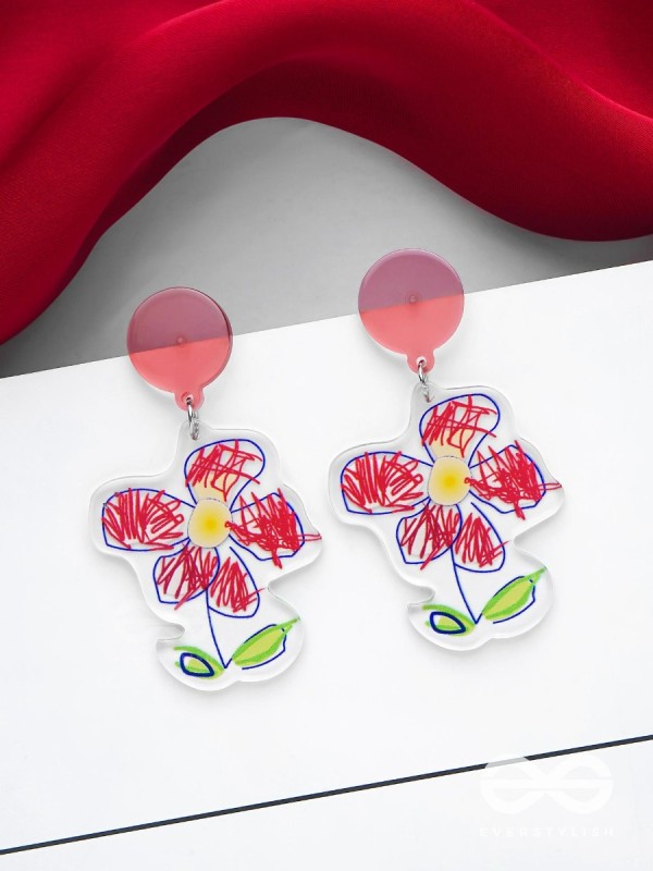 THE DOODLE DAISY - MULTICOLOR ACRYLIC EARRINGS