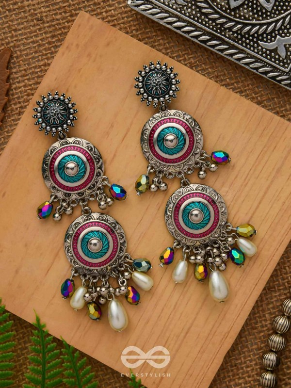 Splash Of Spectrum - Statement Oxidised Earrings