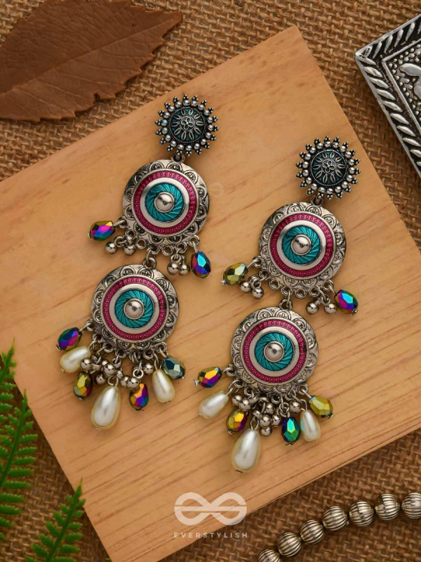 Splash Of Spectrum - Statement Oxidised Earrings