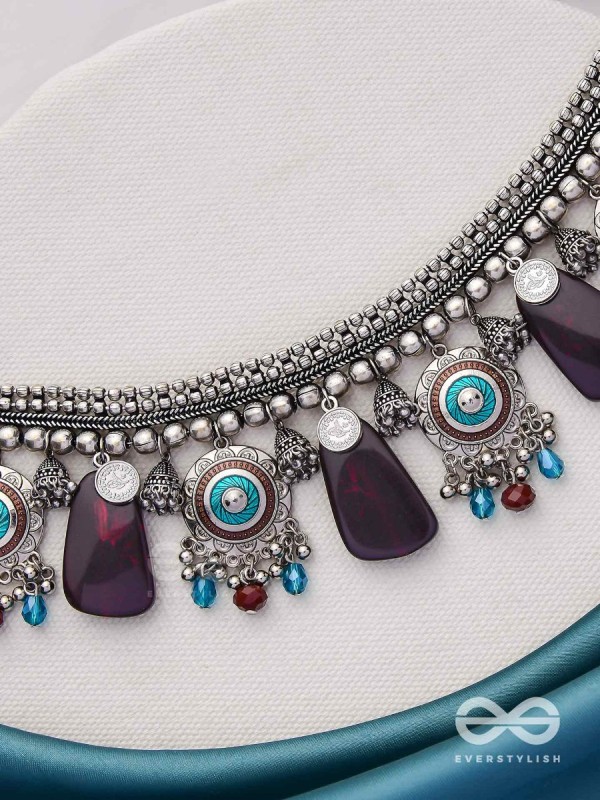 The Cosmic Spheres - Enamelled Oxidised Choker Neckpiece