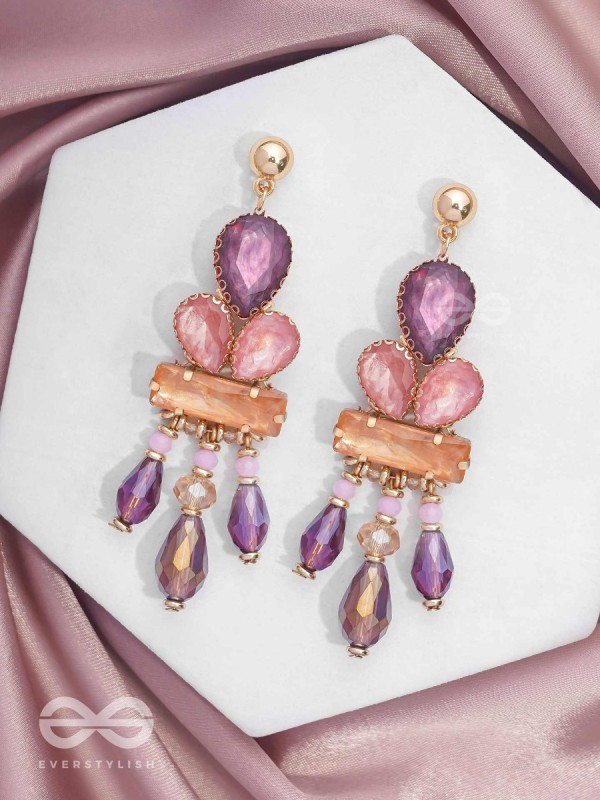 The Radiant Cascade - Golden Embellished Earrings