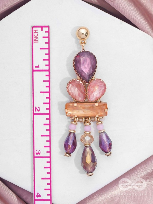 The Radiant Cascade - Golden Embellished Earrings