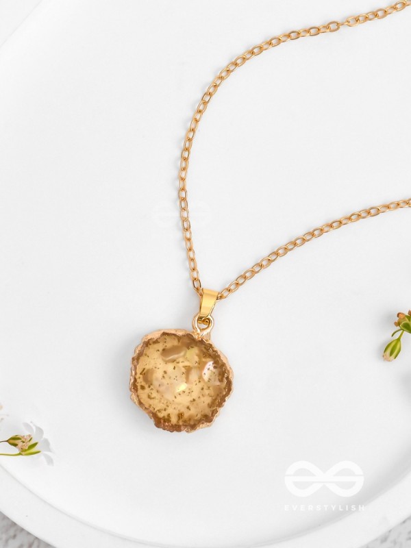 The Sunny Bloom - Golden And Yellow Resin Pendant With Anti-Tarnish Coating