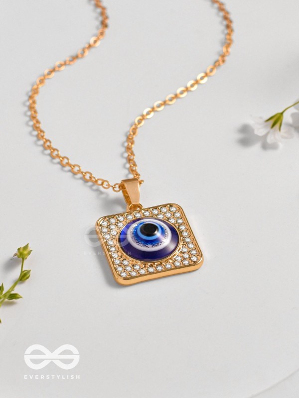 Gaze Of Magic - Golden Embellished Pendant With Anti-Tarnish Coating