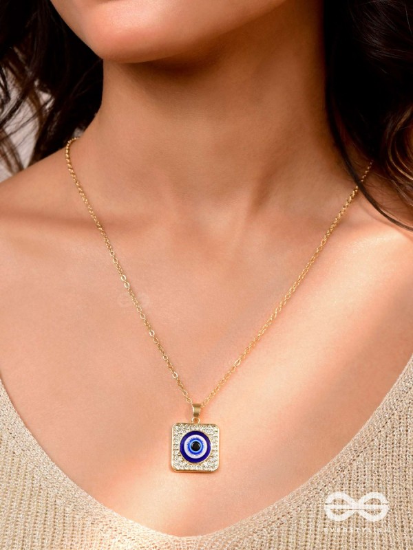Gaze Of Magic - Golden Embellished Pendant With Anti-Tarnish Coating