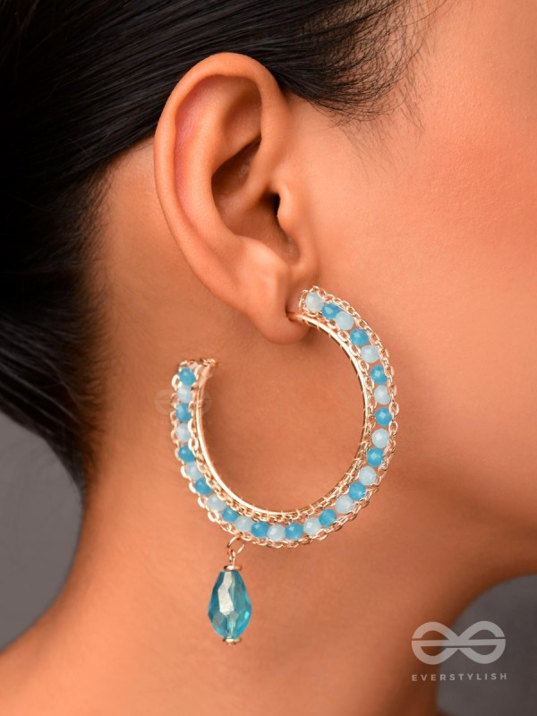 The Rainy Cloud- Golden Embellished Earrings