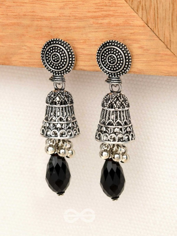 The Midnight Magic- Statement Oxidized Earrings 