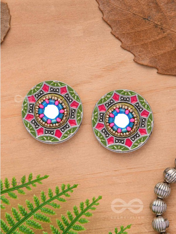 Magic Of Colors - Enamelled Oxidised Earrings