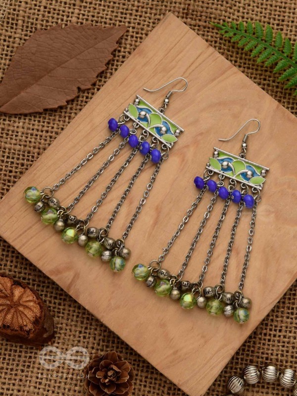 The Flattering Trails- Enamelled Oxidised Earrings