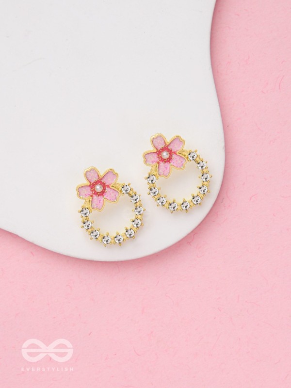 Sakura Sweetheart - Enameled Earrings