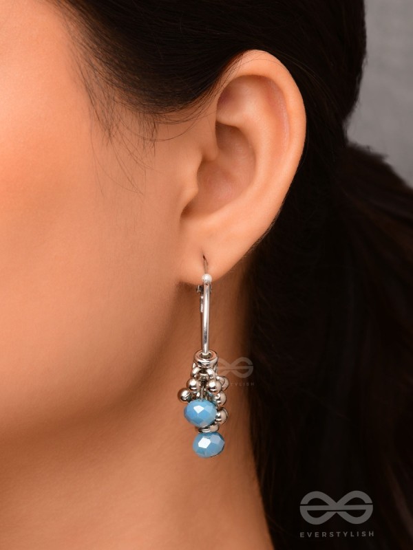 The Blue Orchid- Glass Drops Oxidised Earrings