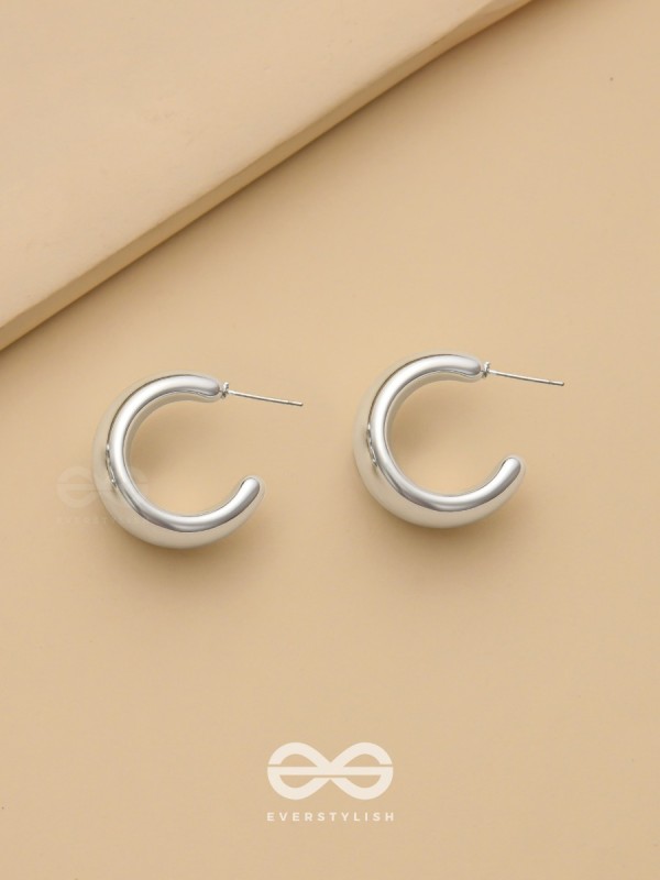 Lunar Curves - Silver Earrings