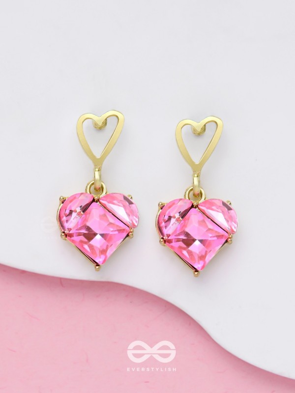 The Crystal Love - Golden Embellished Earrings