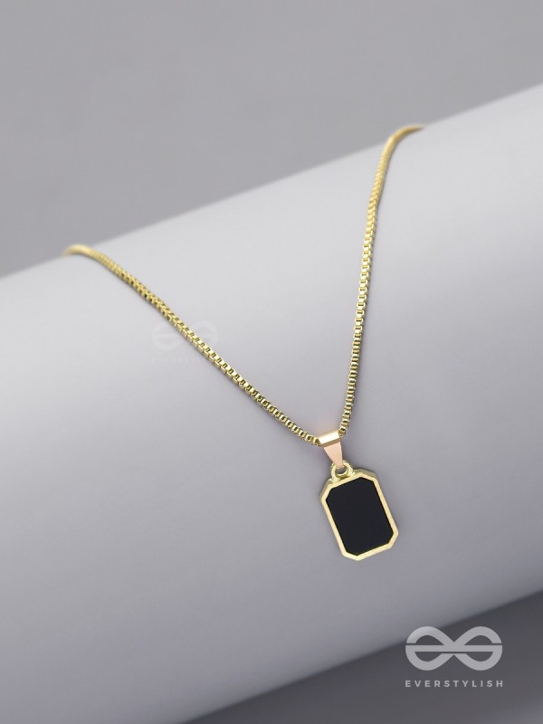 Mystic Midnight - Golden And Black Neckpiece With Anti-Tarnish Coating