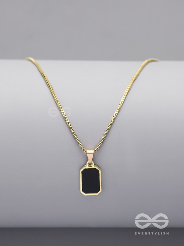 Mystic Midnight - Golden And Black Neckpiece With Anti-Tarnish Coating