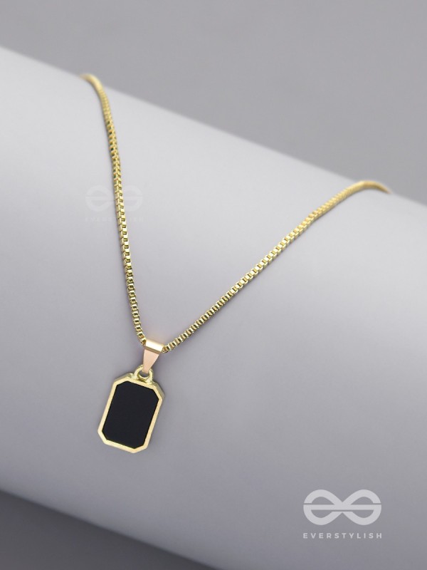 Mystic Midnight - Golden And Black Neckpiece With Anti-Tarnish Coating