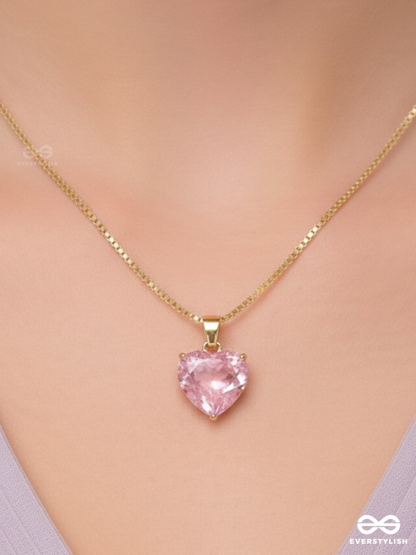 The Crystal Heart - Golden Embellished Neckpiece With Anti-Tarnish Coating