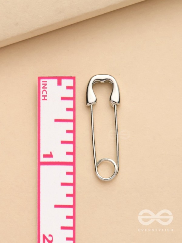 Pin It Up - Statement  Silver Earrings