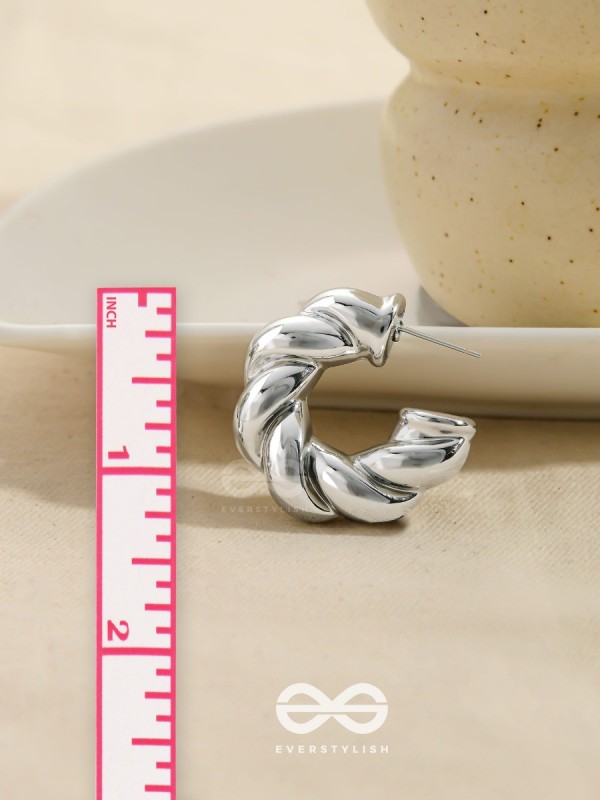 Dreamer's Luster - Statement Silver Earrings