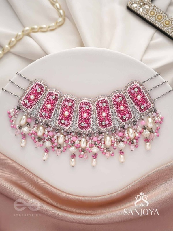 Bhavaneri- Dance In The Heaven- Pearls, Cutdana And Beads Hand Embroidered Choker Neckpiece