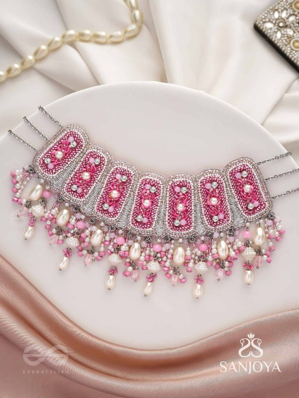 Bhavaneri- Dance In The Heaven- Pearls, Cutdana And Beads Hand Embroidered Choker Neckpiece